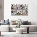 J.M.Deco Collage Picture Frames for Wall 24 Slots, Reunion Friends Family Memory Large Photo Frame Selfie Gallery Puzzle Collage Wall Hanging for 4x6 Photo | Grey, 24 Opening