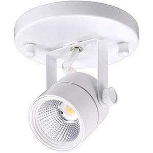 CLOUDY BAY LED Flush Mount Ceiling Spot Light,CRI90+ 8W 600lm 3000K Warm White Dimmable,Adjustable Tilt Angle Ceiling Light Fixture,White Finish