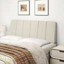 Full Size Headboard Only-No Assembly, Upholstered Headboard Full Size Linen Fabric Modern Style Headboards Extra-Thick, Beige