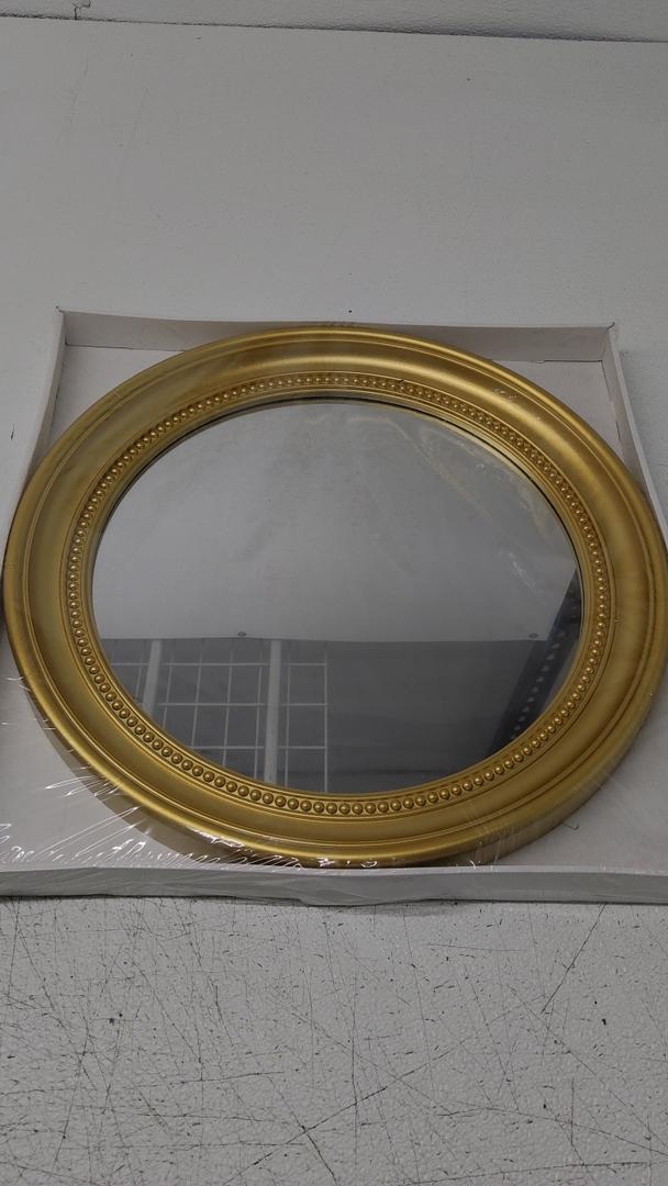 18 Inch Round Mirror for Wall, Gold Metal Frame Circle Mirror, Round Bathroom Mirror for Wall Decor, Round Wall Mirror for Entryway, Vanity, Bedroom, Easy to Install