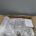 22" Ceramic Table Lamps Set of 2, Modern Coastal Bedside Lamps, Farmhouse Desk Lamps Beige and White, with Main & Night Light, Bulbs Included, for Bedroom, Living Room, End Table H12TL05