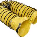 16 Inch 25FT PVC Flexible Duct Hose for Utility Blower Exhaust Fan | Flex Portable PVC Duct, Connecting Belt & D-shaped Rings, Easy Install, Industrial Ventilation, Confined Space Blower Exhaust
