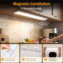 Zhuanxu 12inch Under Cabinet Lighting Wireless, Closet Light, Rechargeable LED Motion Sensor Indoor, 3 Color Temps&4 Modes Kitchen Light, Long Lasting, Stick-On Magnetic Led Lights for Bedrooms, 2PC