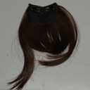 Cephermer Clip in Bangs, Synthetic French Bangs Hair Clip, Fake Bangs Fringe with Temples Hairpieces for Women Natural Curved Hair Extensions for Daily Wear Medium Brown