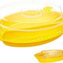 1 Pcs Microwave Corn Steamer with Lid Fast & Easy Steam Cooker for Corn on The Cob & More, 2 Pieces at Once, Vented Lid, Dishwasher Safe, Microwave Vegetable Dishes Steamer Kitchen (Yellow)
