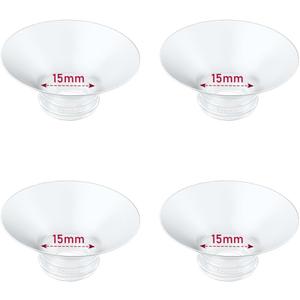 Flange Insert 4PCS 15mm Compatible with Momcozy M9/M6/M5/S12 Pro/V1 Pro/V2 Pro, Spectra/Medela/Elvie/NCVI/TSRETE/eufy/Lansinoh/Paruu/MomMed Breast Pump 24mm Shields/Flanges (4pcs-15mm)
