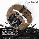 amBand Compatible with Apple Watch Series 11/10 42mm Bands Case for Men Women, M1 Sport Rugged Heavy Duty Protective Cover Tactical Strap Military Protector Bumper for iWatch Accessories - Desert Tan