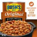 BUSH'S BEST 16 oz Canned Original Baked Beans, Source of Plant Based Protein and Fiber, Low Fat, Gluten Free, (Pack of 12)