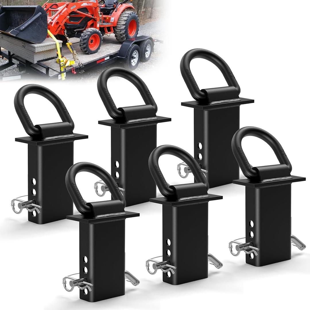 5/8 Stake Pocket Tie Down D Rings,Heavy Duty Trailer D Rings with Anti-loss Pin, Adjustable Utility Trailer D Rings 18000 LBS Capacity for Flatbed Cargo Trucks and Trailers,Trailer Accessories 6 Pack
