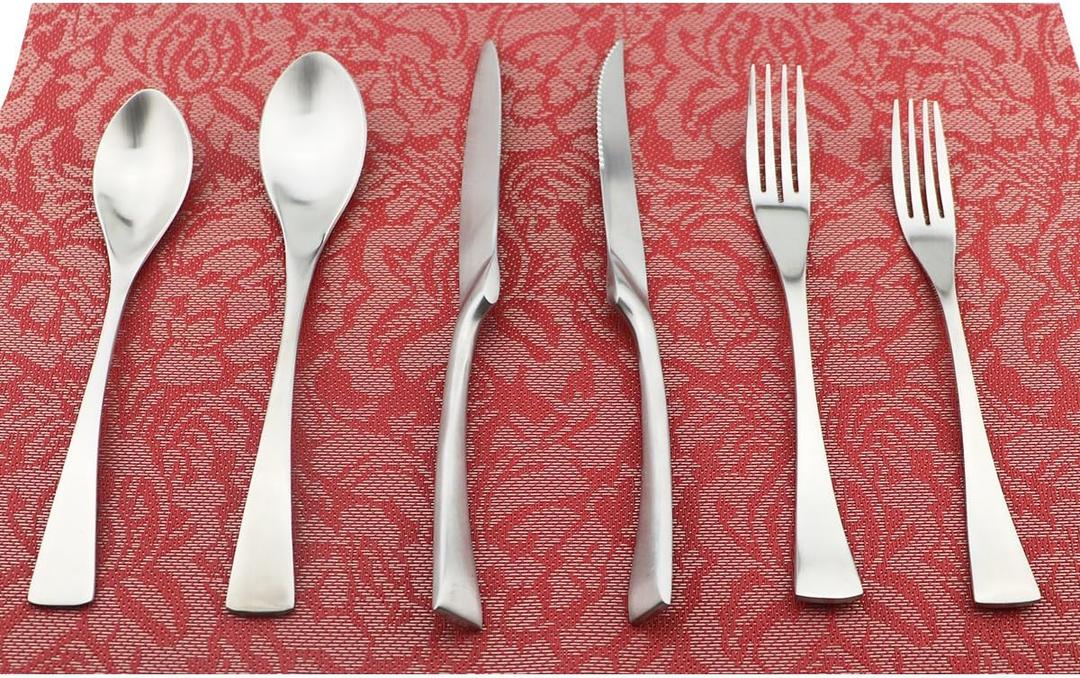 6-Piece Flatware Set,Extra Thick Heavy Duty - 18/10 Stainless Steel Cutlery Sets,High Matte Finish Silverware Flatware Sets Service for 1,Use for Home,Kitchen, Utensil Sets 6-Piece Flatware Set,Extra Thick Heavy Duty - 18/10 Stainless Steel Cutlery Sets,High Matte Finish Silverware Flatware Sets Service for 1,Use for Home,Kitchen, Utensil Sets