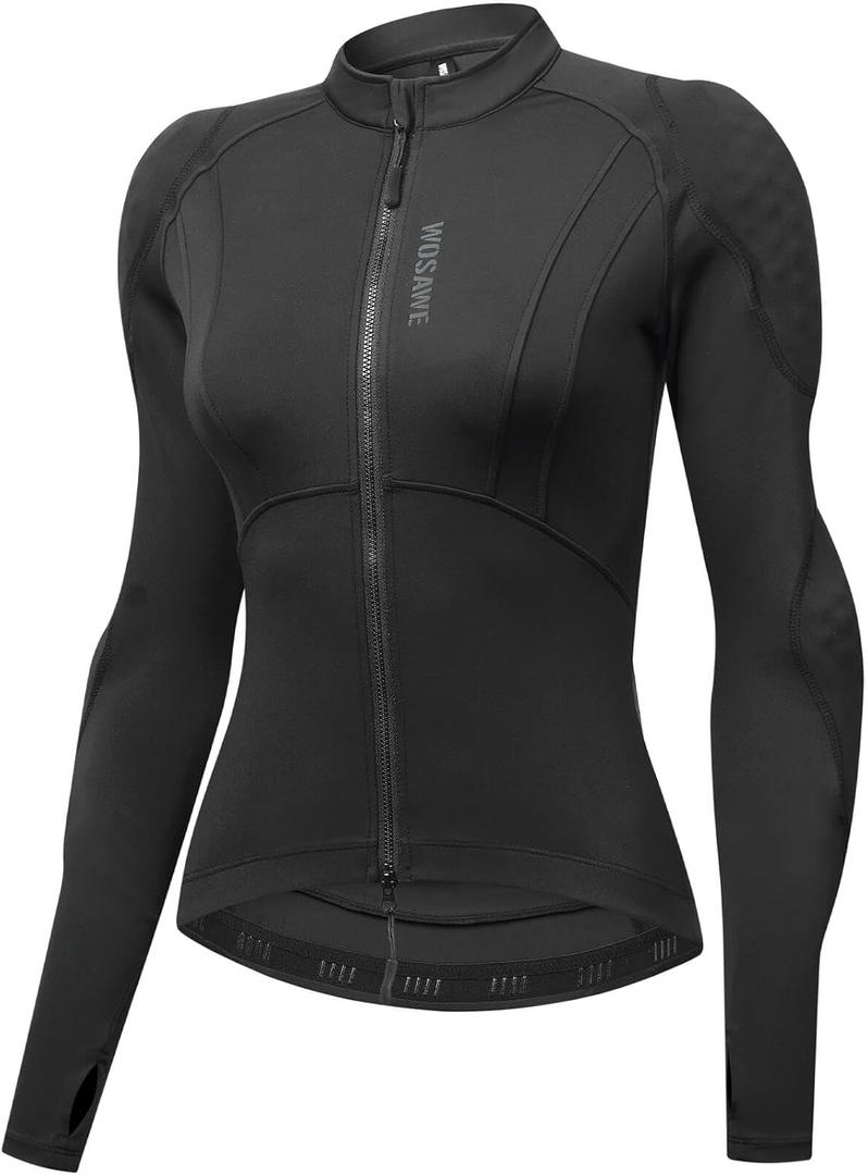 WOSAWE Mesh Motorcycle Jacket Women Padded Motorcycle Shirt with Back Pads Summer Sport Bike Gear (Orange)