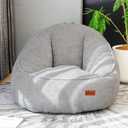 Bean Bag Chair, Cozy Fluffy Beanbag Chairs with Filler for Teens and Kids, Floor Lazy Sofa for Living Room Gaming & Reading (S-Light Grey), Small