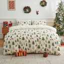 Gogreen Queen Christmas Duvet Cover Floral, Soft & Breathable Microfiber 3 Pieces Queen Bedding Sets, Pattern Queen Comfy Duvet Cover, with Zipper Closure (Christmas Deer)