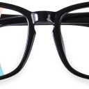 OPTOFENDY Progressive Multifocal Reading Glasses for Women Men, Square Blue Light Blocking Computer Readers, Magnification Strength: 1.5 x (Bright Black)