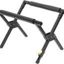 Folding Cooler Stand Aluminum Alloy Adjustable Foldable Ice Box Stand Holder for Camping Hiking BBQ Cooking Picnic Outdoor (Black)