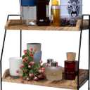 Coffee Bar Accessories and Organizer, Coffee Station Organizer 2 Tier Bathroom Counter Organizer, Wood Coffee Tray, Bathroom Vanity Organizer, Countertop Shelf for Kitchen, Coffee Lover