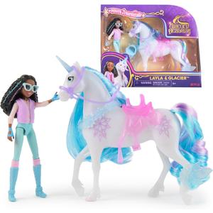 Unicorn Academy, Layla & Glacier Power of Friendship Set with Translucent Saddle & 2 Power Accessories, Dolls & Unicorn Toys for Girls Ages 4 and up