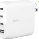 Belkin 112W 4-Port GaN Charger Block, USB-C Power Delivery Super Fast Charging & USB-A Port - MacBook, Samsung Galaxy S25, Apple iPhone 17, Air, iPad, Google Pixel, Nintendo Switch 2, etc. - White