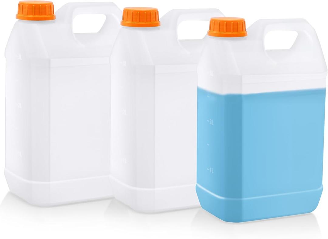 3 Pcs 1 Gallon Plastic Jugs, Gallon Water Jug for Water Storage Containers 1 Gallon Jug For Water Sauces Soaps Detergents Liquids Cleaning Solutions, Ideal for Home, Camping, and Outdoor Activities