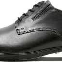 Clarks Men's Tilden Cap Oxford (9.5 Wide, Black Leather)