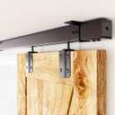 8FT Box Rail Hardware Heavy Duty Steel Sliding Barn Door Track, Ceiling Mount Kit, Fit Indoor and Exterior Door, Smoothly and Quietly Easy to Install
