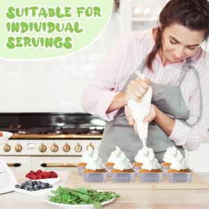 Aluminum Pans with Lids Mini Square Foil Baking Cups with Lids Cupcake Baking Holders, Silver, 50Pcs, 4,5"x4,5