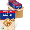 Triscuit Roasted Garlic Whole Grain Wheat Crackers, Lunch Snacks, Bulk Snack Crackers, Family Size, 6 - 12.5 oz Boxes, BBD 10/07/2026