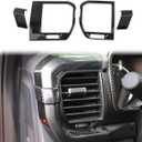 Korlot Carbon Fiber Air Vent Cover AC Outlet Trim kit Interior for Ford F150 2021+