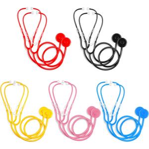 10 Pack Boys Girls Kids Stethoscope Toy Disposable Plastic Stethoscope Real Working for Girls Boys Doctor Kit Role Play Costume Pretend Game Accessories