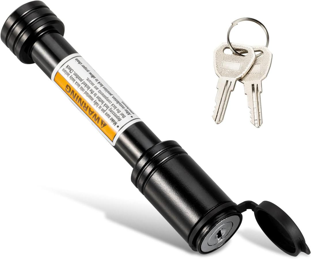 TOPSHINE Trailer Hitch Lock Black, Hitch Pin Lock with 5/8 Inch Diameter Anti-Theft Hitch Locking Pin for 2 Inch Receiver