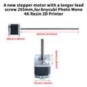 FYSETC Replacement Motor for Photon Mono 4K - 42-48mm Stepper Motor with Leadscrew 265mm/10.4inch: 1.5A 2 Phase 3.45V 1.8 Step Angle T8 LeadScrew Stepping for Z Axis Resin 3D Printer Accessories