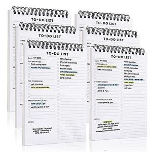 To Do List Notepad 6 Pack: Has Multiple Functional Sections - 5.2 x 8" 35 Sheets - Spiral Daily Planner Notebook - Task CheckList Organizer Agenda Pad for Work, Note and Todo Organization
