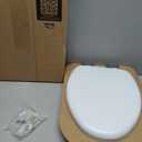 Mayfair Padded Toilet Seat, Cushioned Soft Vinyl over Wood Core Seat, Secure Hinges, Easy Clean, Made in USA, Elongated, White
