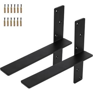 2-Pack Countertop Support Brackets 20"x11"x2", Heavy Duty Steel Metal Floating Hidden Shelf Bracket for Shelves, Quartz/Granite/Wood/Concrete/Laminate Countertops