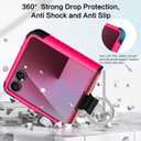 BENTOBEN for Samsung Galaxy Z Flip 7 5G Case with Ring, Heavy Duty 2 in 1 Full Body Rugged Galaxy Z Flip7 Case Girls Women Boy Men Shockproof Protection Cases Cover for Samsung Z Flip 7 6.9, Hot Pink