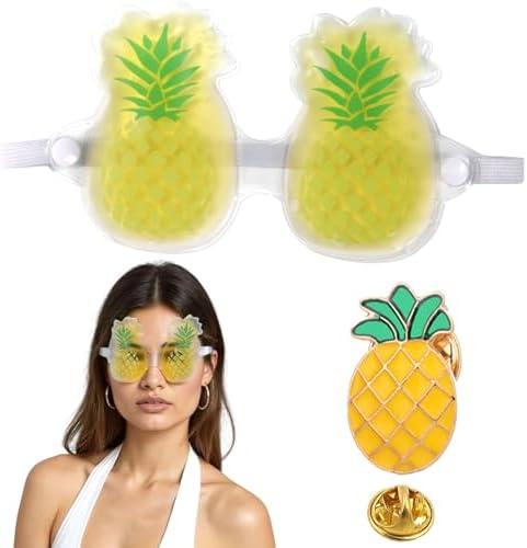Coldpa Cooling Eye Mask, Boo Boo Ice Pack, Kids Ice Pack, Reusable Cold Eye Mask for Hot Cold Treatment for Eye Strain, Reusable Pineapple Gel Eye - Hot Therapy for Puffy Eyes & Headache Relief 2 Pack