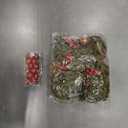 Ovveroche 6.5 FT Christmas Garland with Pinecones, 24 Red Xmas Ornaments, 78.7inch LED Lights Without Battery for Christmas Home Bedroom Wedding Party Mantle Table Centerpiece Decoration