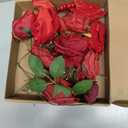 AmyHomie Red Artificial Flowers Combo Silk Mix Peony Rose Fake Flowers w/Stem for Valentine's Day DIY Wedding Bouquets Centerpieces Table Fall Decor Party Bridal Baby Shower Home Decorations