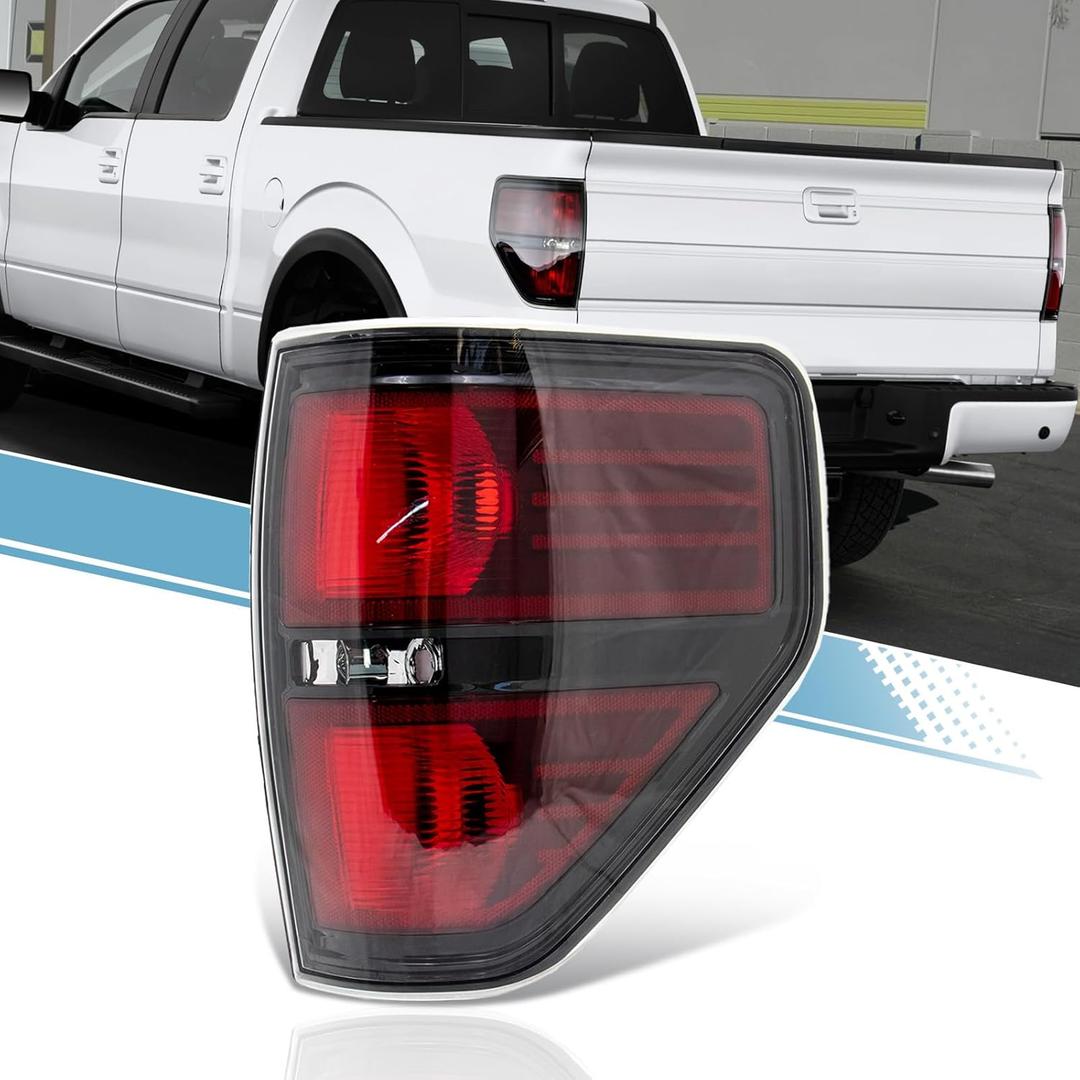 VPIMOZO Brake Tail Light Assembly Compatible With 2009 2010 2011 2012 2013 2014 Ford F150 Rear taillights Pickup Truck Smoked (Right Passenger Side)