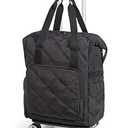 BAGSMART Rolling Duffle Bag with Wheels, 35L Carry on Travel Bag with Detachable Wheels, PVC Wet Pocket Duffel bag with Wheels, Black