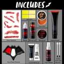 Spooktacular Creations 16 Pcs Halloween Family Makeup Kit Face Body Paint with Liquid Blood Gel, Fake Blood and More Easy On Makeup Set for Zombie Costume Cosplay Halloween Party Supplies