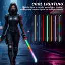 EVADA Neon LED Spark Sword with Sound and Fog, Type-C Recharge, 31.5" Glowing Ninja Blade Weapon for Kids and Adults, Toys for Cosplay, Rave and HalloweenRed