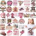 Yuntau 30 Pcs Western Iron On Transfer Patches Iron On Vinyl Decals for Jeans Western DTF Heat Transfer Vinyl Stickers DIY Appliques for Clothing T Shirt Pillow Hat(Cowgirl)