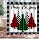Christmas Shower Curtain for Bathroom, Cute Fabric Xmas Shower Bathtub Window Curtains Sets with 12 Hooks for Kids Waterproof Bathroom Decoration Supplies 72x72in
