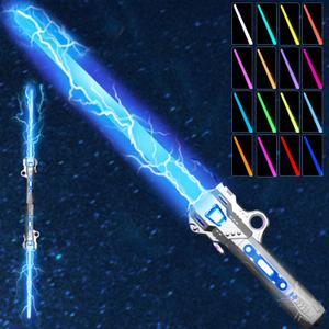 Lightsaber, 16 Color Changing Retractable Light Saber with FX Sound & USB C Charging Cable, 3Modes Rechargeable Light Swords for Kids Dress Up Party Xmas Gifts