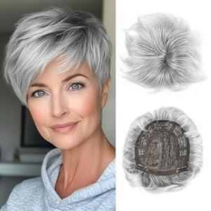 BECUS Clip on Bangs Hair for Women Hair Toppers for Women 3603D Cover 6.5x6inches Toupee Brown Fake Bangs Synthetic Wiggy