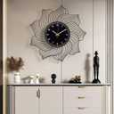 22 Inch Flower Wall Clock, Silent Non-Ticking Battery Operated Modern Decorative Metal Wall Clocks for Living Room, Bedroom, Kitchen, Office