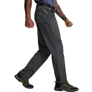 Mens Hiking Pants Lightweight Cargo Work Tactical Nylon Stretch Waterproof Quick Dry Fishing Travel Outdoor 6 Pockets (34W x 30L, Dark Grey)