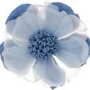 Handmade Blue Flower Brooch Pins, 2 in 1 Literary Fabric Blove Camellia Corsage for Women Dress Hair Accessories
