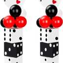 54 Pcs Casino Theme Party Decoration Including 6 Pcs 11inch Large Casino Dice Boxes 12 Pcs Poker Playing Cards Balloons for Dice Game Night Table Centerpieces Birthday Party Supplies (Retro)